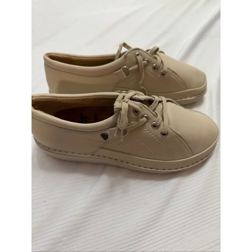 Finn Comfort Shoes Germany Womens 7.5 (38) Oxford Beige Leather Low Top Lace Up